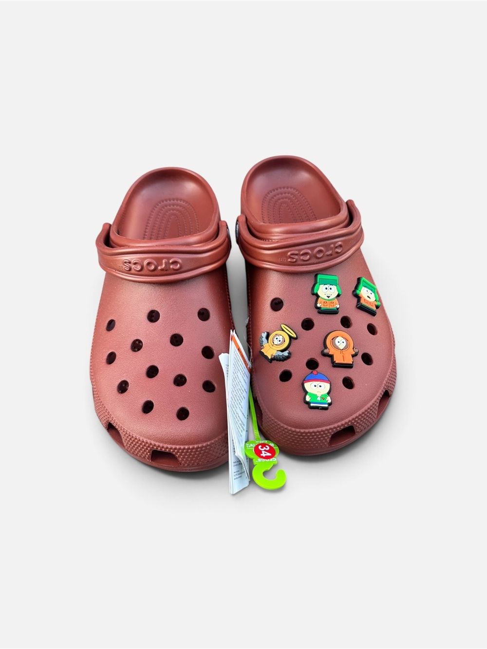 CROCS Classic Clogs in Terracotta with Character Charms